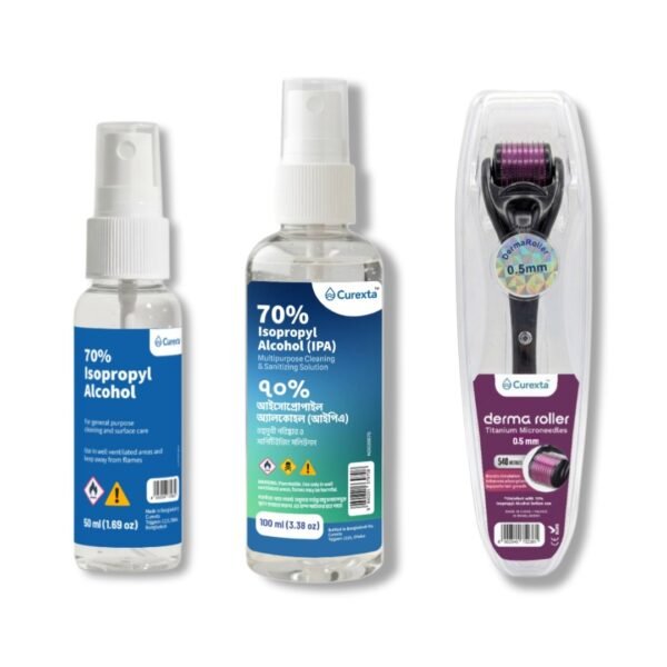 Derma Roller with 70% Isopropyl Alcohol -50 ml / 100 ml