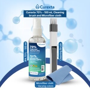 70% Isopropyl Alcohol IPA 70% - 100 ml, Cleaning brush and microfiber cloth